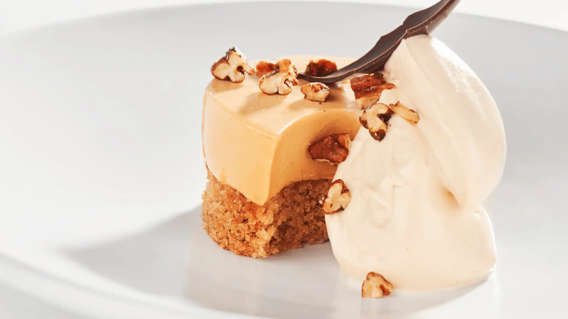 Pannacotta de Caramelo con Ganache Montada de Chocolate Rubio