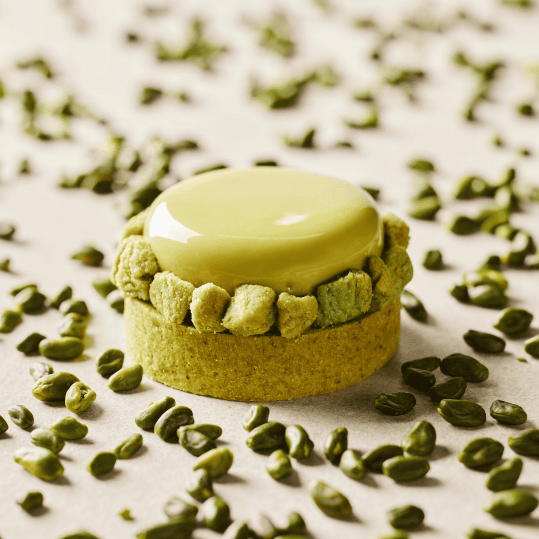 Vegan Dessert Pistachio, Coconut, and Blackcurrant